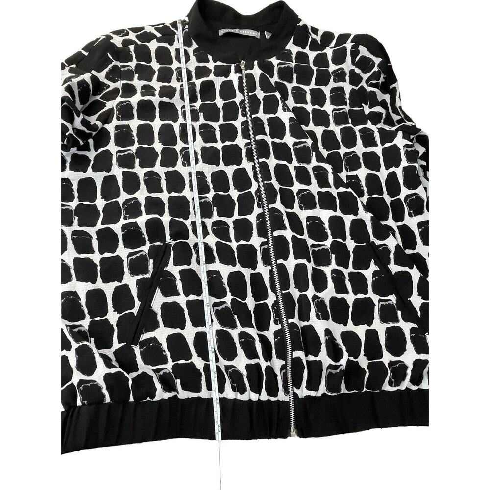 Valerie Stevens Womens Medium M Jacket Stretch Long Sleeve Black White Office - Picture 8 of 8